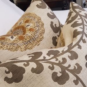 Beige Oatmeal Brown  Earth tone Jacquard Thick  Upholstery Throw Pillow Covers .